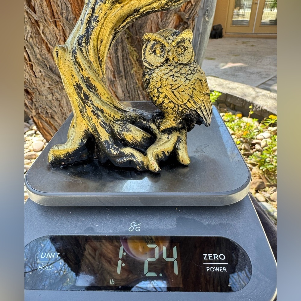 Mookaite sphere and gold colored owl and tree stand. - Picture 3 of 6